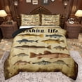 thumbnail image 1 of Feelyou Cartoon Pike Fish Bedding Comforter Set for Teens, Hunting and Fishing Twin Comforter Sets, Rustic Farmhouse Life Reversible Bedding Set, Lightweight Room Decor, 2-Piece, 1 of 8