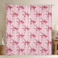 thumbnail image 1 of Feelyou Cartoon Pink Ribbon Blackout Curtains Set of 2 (52x84 Each) for Kids, Fashion Princess Style Window Curtains, Kawaii Bow-tie Bowknot Curtains and Drapes, Curtains and Drapes Decor, 1 of 6
