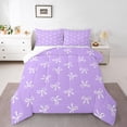 thumbnail image 1 of Feelyou Cartoon Purple Bow Kid Twin Comforter Sets, Bowknot Butterfly Bedding Set, 2-Piece, 1 of 8