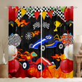 thumbnail image 1 of Feelyou Cartoon Race Car Curtains Pack of 2 (42x84 Each) for Teens, Automobile Sport Curtains Blackout, Happy Birthday Party Bedroom Curtains, Curtains and Drapes Decor, 1 of 6