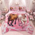 thumbnail image 1 of Feelyou Cartoon Racing Horse Bedding Comforter Set, Spring Cherry Blossoms Twin Comforter Sets, Kawaii Animal Pink Reversible Bedding Set, Breathable Home Decor, 2 Pieces, 1 of 8