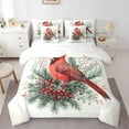 thumbnail image 1 of Feelyou Cartoon Red Bird Bedding Comforter Set 7pcs for Teens, Kawaii Rustic Animal Queen Bedding Sets, Plant Botanical Reversible Queen Sheet Sets, Ultra Soft Home Decor, 1 of 7