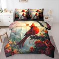 thumbnail image 1 of Feelyou Cartoon Red Bird Bedding Comforter Set 7pcs for Teens, Princess Castle Queen Bedding Sets, Flower Plant Botanical Reversible Queen Sheet Sets, Super Cozy Room Decor, 1 of 7