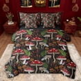 thumbnail image 1 of Feelyou Cartoon Red Mushroom Bedding Comforter Set 7pcs, Jungle Leaves Plant Queen Bedding Sets, Teesn Kids Boys Girls Reversible Queen Sheet Sets, Breathable Home Decor, 1 of 8