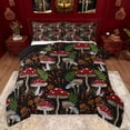 thumbnail image 1 of Feelyou Cartoon Red Mushroom Queen Comforter Set, Jungle Leaves Plant Bedding Sets, Teesn Kids Boys Girls Reversible Bedding Comforter Set, Breathable Home Decor, 3pcs, 1 of 8