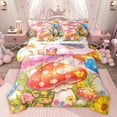 thumbnail image 1 of Feelyou Cartoon Red Mushroom Twin Bedding Sets 7-Piece for Kids, Dreamy Fairy Tale Bedding Comforter Set, Kawaii Jungle Flower Reversible Sheet Sets, Ultra Soft Bedroom Decor, 1 of 8