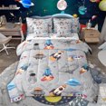 thumbnail image 1 of Feelyou Cartoon Rocket Boys Twin Bedding Sets 7pcs, Spaceship Planet Bedding Comforter Set, 1 of 8
