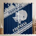 thumbnail image 1 of Feelyou Cartoon Rugby Athlete Blackout Curtains Set of 2 (52x84 Each), Navy Grey Stripe Line Window Curtains, Est Sleep Sports Soccer Curtains and Drapes, Blackout Curtains Room Decor, 1 of 6