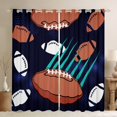 thumbnail image 1 of Feelyou Cartoon Rugby Boys Blackout Curtains Set of 2 (52x84 Each), Art Graffiti Lines Window Curtains, Video Football Game Curtains and Drapes, Living Room Curtains Decor, 1 of 6