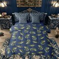 thumbnail image 1 of Feelyou Cartoon Rustic Bass Fish Bedding Comforter Set for Men Boys, Lake Fishing Animal King Bedding Sets, Navy, Blue Reversible, 7 Pieces, 1 of 7