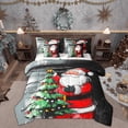 thumbnail image 1 of Feelyou Cartoon Santa Claus Twin Bedding Sets 7-Piece, Green Xmas Tree Bedding Comforter Set, Dreamy Winter Christmas Reversible Sheet Sets, Ultra Soft Home Decor, 1 of 7