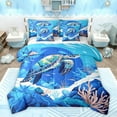 thumbnail image 1 of Feelyou Cartoon Sea Turtle Twin Bedding Sets 7-Piece, Dreamy Ocean Animal Bedding Comforter Set, Marine Coral Reversible Sheet Sets, Lightweight Room Decor, 1 of 7