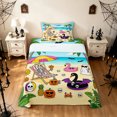 thumbnail image 1 of Feelyou Cartoon Skeleton Twin Sheets, Summer Beach Flamingo Bedding, Blue Yellow, 3pcs, 1 Flat Sheet, 1 Fitted Sheet and 1 Pillowcase, 1 of 5
