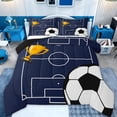 thumbnail image 1 of Feelyou Cartoon Soccer Boys Bedding Comforter Set, Eat Sleep Sport Twin Comforter Sets, Football Rugby Game Reversible Bedding Set, Ultra Soft Bedroom Decor, 2 Pieces, 1 of 8