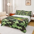 thumbnail image 1 of Feelyou Cartoon Spotted Bass Fish Full Size Sheets for Men, Green Farmhouse Camouflage Bed Sheets, 4-Piece, 1 of 5