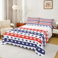 thumbnail image 1 of Feelyou Cartoon Star Print Twin Sheet Sets for Kids, Texas Stars Twin Fitted Sheet, Red Blue Stripes Geometric Flat Sheet, Lightweight Room Decor, 3 Pieces, 1 of 7