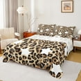 thumbnail image 1 of Feelyou Cartoon Stars Kids Queen Sheet Sets, Western Leopard Print Bed Set, 4pcs, 1 of 7
