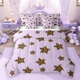 thumbnail image 1 of Feelyou Cartoon Stars Plum Bedding Comforter Set 7pcs, Cheetah Print King Bedding Sets, 1 of 8