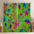 thumbnail image 1 of Feelyou Cartoon Stars Print Curtains Pack of 2 (42x84 Each) for Teens, Kawaii Love Heart Curtains Blackout, Green Pink Graffiti Bedroom Curtains, Window Curtains Home Decor, 1 of 6