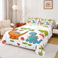 thumbnail image 1 of Feelyou Cartoon Tropical Dinosaur Eggs Queen Sheet Sets for Kids Boys Girls, Palm Tree Wildlife Bed Set, 4-Piece, 1 of 5