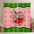 thumbnail image 1 of Feelyou Cartoon Watermelon Blackout Curtains Set of 2 (52x84 Each), Pink Green Stripes Window Curtains, Sweet Summer Time Curtains and Drapes, Black Out Curtains Decor, 1 of 6
