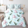 thumbnail image 1 of Feelyou Cartoon Xmas Tree Bedding Comforter Set 7 Pieces for Teen, Blue Love Heart Full Bedding Set, Kawaii Christmas Snowman Reversible Fitted Sheet Flat Sheet, Lightweight Room Decor, 1 of 7