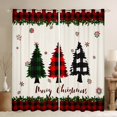 thumbnail image 1 of Feelyou Cartoon Xmas Tree Curtains Pack of 2 (42x84 Each) for Kid, Merry Christmas Curtains Blackout, Black Red Buffalo Bedroom Curtains, Window Curtains Home Decor, 1 of 6