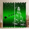 thumbnail image 1 of Feelyou Cartoon Xmas Tree Curtains Pack of 2 (42x84 Each) for Teen, Kawaii Santa Claus Curtains Blackout, Green Christmas Theme Bedroom Curtains, Blackout Curtains Bedroom Decor, 1 of 6