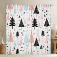 thumbnail image 1 of Feelyou Cartoon Xmas Tree Curtains Pack of 2 (42x84 Each) for Teens, Cute Christmas Stars Curtains Blackout, Happy New Year Bedroom Curtains, Blackout Curtains Room Decor, 1 of 6