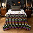 thumbnail image 1 of Feelyou Cartoon Zigzag Line Twin Comforter Sets, Modern Wave Stripes Bedding Set, Halloween Reversible, 2 Pieces, 1 Comforter and 2 Pillowcases, 1 of 7