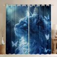thumbnail image 1 of Feelyou Cat Animal Black Out Curtains, Glitter Butterfly Curtains Pack of 2 (42x63 Each), 1 of 6