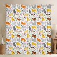 thumbnail image 1 of Feelyou Cat Animal Curtains Pack of 2 (42x84 Each), Cartoon Flower Curtains Blackout, 1 of 6