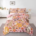 thumbnail image 1 of Feelyou Cat Animal Twin Comforter Sets, Pink Blossoms Bedding Set, 2pcs, 1 of 6