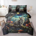 thumbnail image 1 of Feelyou Cat Kitten Twin Bedding Sets 7-Piece, Mushroom Stars Galaxy Bedding Comforter Set, 1 of 8