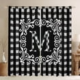 thumbnail image 1 of Feelyou Checkered Letter M Blackout Curtains Set of 2 (52x84 Each) for Kids, Black White Buffalo Plaid Window Curtains, Retro Damask Floral Curtains and Drapes, Window Curtains Home Decor, 1 of 6