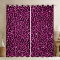 thumbnail image 1 of Feelyou Cheetah Leopard Print Black Out Curtains, Fuchsia Bling Art Curtains Pack of 2 (42x63 Each), Chic Polka Dot Abstract Bedroom Curtains, Window Curtains Bedroom Decor, 1 of 7