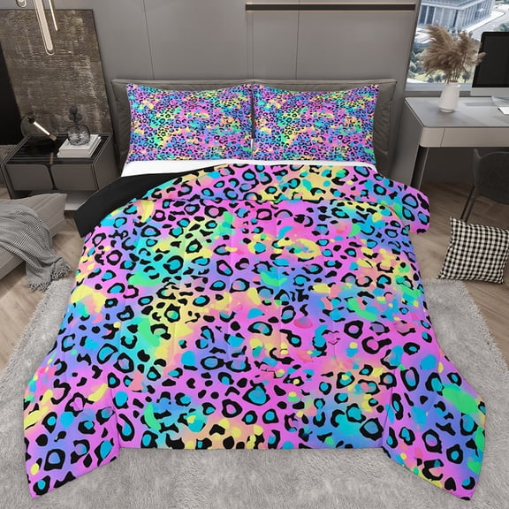 Feelyou Cheetah Leopard Print Twin Comforter Sets, Modern Fashion Bedding Set, 2-Piece