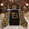 thumbnail image 1 of Feelyou Cheetah Print Letter B Bedding Comforter Set, Chic Brown Bowknot Ribbon Twin Comforter Sets, Leopard Wildlife Animal Reversible Bedding Set, Super Cozy Room Decor, 2-Piece, 1 of 8