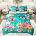 thumbnail image 1 of Feelyou Cherry Blossoms Flower Twin Bedding Sets 7-Piece, Kawaii Hummingbird Animal Bedding Comforter Set, Retro Chinese Style Reversible Sheet Sets, Ultra Soft Bedroom Decor, 1 of 8