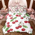 thumbnail image 1 of Feelyou Cherry Leaf Plant Bedding Comforter Set 7pcs, Cute Cartoon Theme King Bedding Sets, 1 of 8