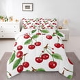 thumbnail image 1 of Feelyou Cherry Leaf Plant Twin Comforter Sets, Cute Cartoon Bedding Set, 2 Pieces, 1 of 8