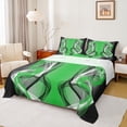 thumbnail image 1 of Feelyou Chic Abstract Ombre Queen Sheet Sets, Pink Green Gradient Striped Flat Sheet, Boho Modern Art Queen Fitted Sheet, Ultra Soft Bedroom Decor, 4 Pieces, 1 of 7