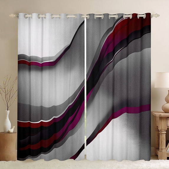 Feelyou Chic Abstract Striped Blackout Curtains Set of 2 (52x84 Each), Fashion Geometric Window Curtains, Teen Kid Child Adult Curtains and Drapes, Blackout Curtains Bedroom Decor