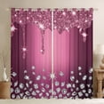 thumbnail image 1 of Feelyou Chic Bling Diamond Black Out Curtains, Princess Pink Sequin Print Curtains Pack of 2 (42x63 Each), Modern Fashion Bedroom Curtains, Blackout Curtains Home Decor, 1 of 6