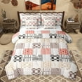 thumbnail image 1 of Feelyou Chic Buffalo Patchwork Bedding Comforter Set 7pcs, Checkered Plaid Queen Bedding Sets, Modern Simple Style Reversible Queen Sheet Sets, Lightweight Room Decor, 1 of 7
