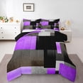 thumbnail image 1 of Feelyou Chic Geometric Abstract Bedding Comforter Set, Purple Square Rectangle Twin Comforter Sets, Teen Kid Child Adult Reversible Bedding Set, Ultra Soft Home Decor, 2pcs, 1 of 8