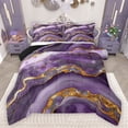 thumbnail image 1 of Feelyou Chic Glitter Marble Bedding Comforter Set, Abstract Ombre Plum Twin Comforter Sets, Fashion Marbling Theme Reversible Bedding Set, Super Cozy Room Decor, 2pcs, 1 of 9