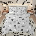 thumbnail image 1 of Feelyou Chic Love Heart Bedding Comforter Set for Kid, Abstract Grey Twin Comforter Sets, Modern Fashion Cartoon Reversible Bedding Set, Breathable Home Decor, 2pcs, 1 of 8