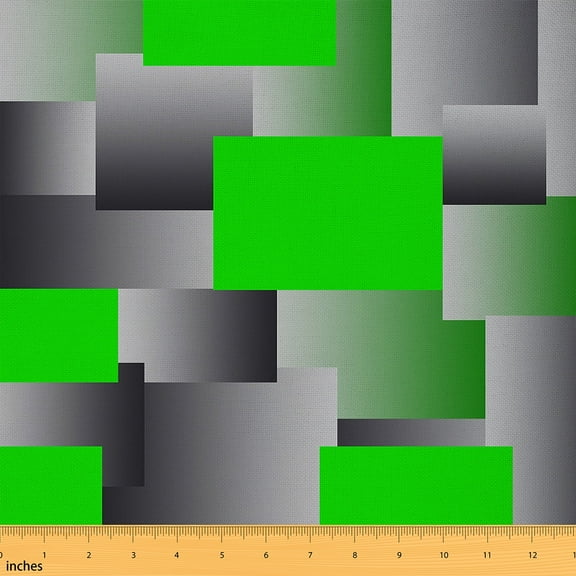 Feelyou Chic Minimalism Adult Fabric by the Yard 2 Yards, Green Home Decor Fabric by the Yard, Modern Abstract Geometric Sewing Fabric, Super Cozy Room Decor