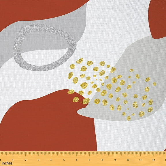 Feelyou Chic Minimalst Fabric by the Yard 1 Yard, Abstract Geometric Home Decor Fabric by the Yard, Mid Century Sewing Fabric, Super Cozy Room Decor